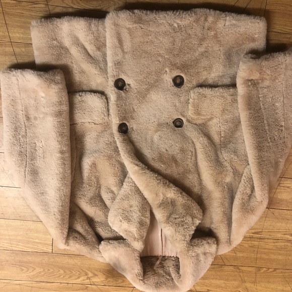 Free people Kate faux fur coat jacket in apricot.size s/p - Picture 10 of 10